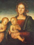 PERUGINO, Pietro Madonna with Child and Little St John af oil on canvas
